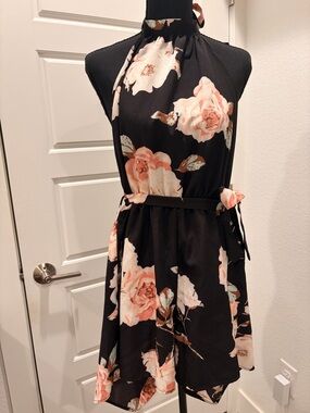 High Neck Floral Romper